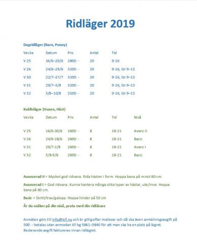 Sommarläger 2019