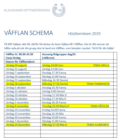 Våfflanschema Ht 2019