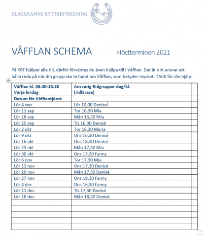 Våfflanschema HT 2021