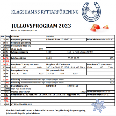 Jullovsprogram 2023